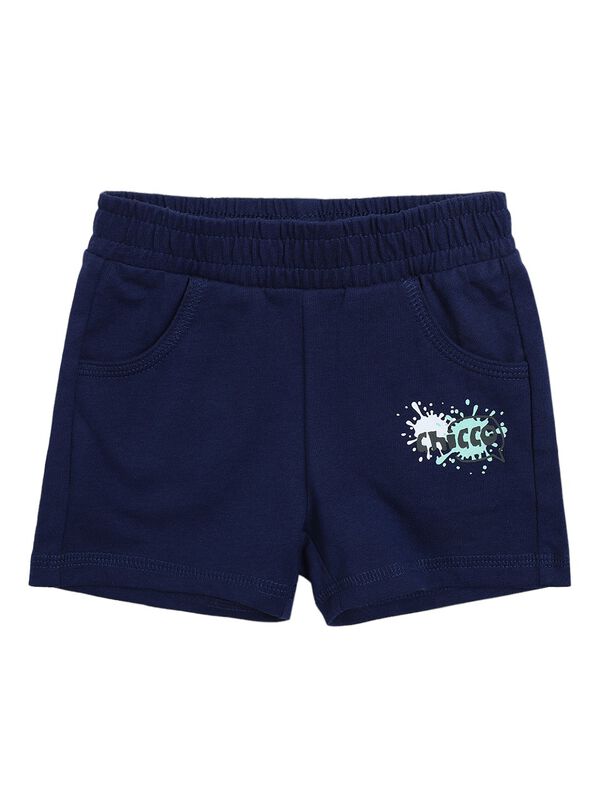 Boys White & Blue Printed T-Shirt with Short Pants image number 2